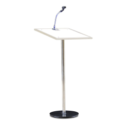 Podium with Mic - 4 FT - Made of Stainless Steel.