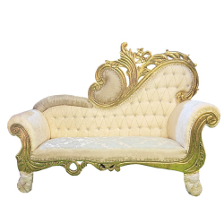 Heavy Wedding Sofa Couches - Made of Wooden & Brass Coating - White & Golden Color