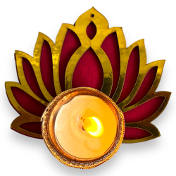 Decorative Lotus T- Light - Made Of MDF & Plastic