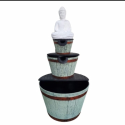 Barrel WaterfallFountain With Budhha Murti