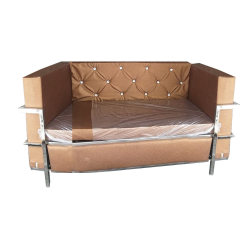 VIP 2 Seater Sofa - Made Of Steel - Brown Color