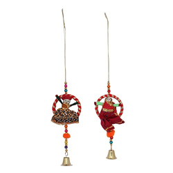 Car Hanging Puppets ( Set Of 2) - 3 Inch X 15 Inch - Multi Color