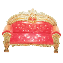 Wedding Sofa & Couches - Made Of  Wooden  - Red & Golden Color
