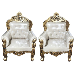 Wedding Chair  - 1 Pair (2 Chair) - Made Of Wood  With Polish