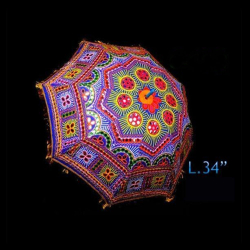 Rajasthani Umbrella - 34 Inch -  Made Of Iron & Cotton