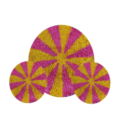 Decorative Round Pannel - Set Of 3 - Made Of  Polyester