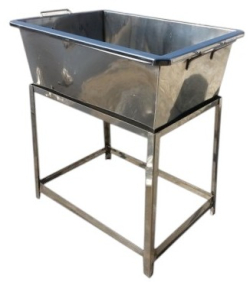 3.5 FT - Dustbin With Stand - Stainless Steel