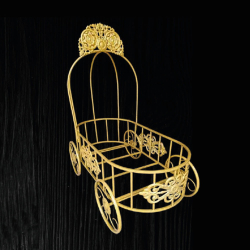 Royal Baby Cage Cart Trolly In Golden Color -  Made Of Iron