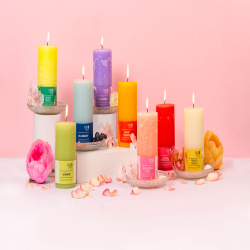 Colour Pillar Candles With Fragrance - 3 Inch X 5 Inch - Made of Wax