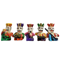 Decorative Bawala Musician - Set Of 5 - Made Of Metal