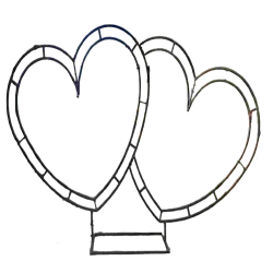 Double Heart Shape Ring Stand - made Of Iron