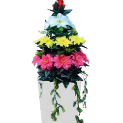 Artificial Flower Pillar Bouquet - Made of Plastic