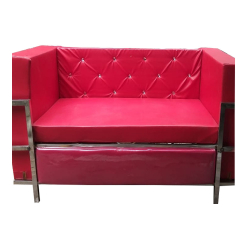VIP 2 Seater Sofa - Made Of Steel - Red Color